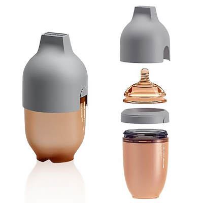 Антиколиковая бутылочка для кормления от 6 месяцев 240 мл Heorshe HOS20-02-001-LG серая 2