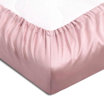 Простыня трикотажная на резинке для детской кроватки Однотон розовый Lappetti 9006/2п 3