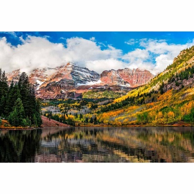 Алмазная мозаика Горный пейзаж 30х40 см полное заполнение Рыжий кот НД-0392 1