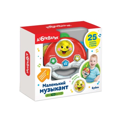 Музыкальная игрушка Бубен Маленький музыкант Азбукварик 2