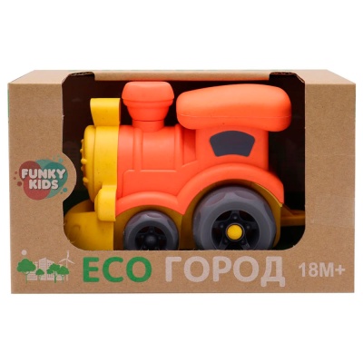 Эко игрушка Поезд 16 см Funky Toys FT0416349-1 оранжевый 2