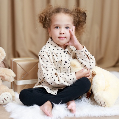 Рубашка Сердечки Чуди Кидс 204724-1 бежевый 03