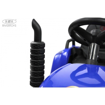 Детский электромобиль Трактор RiverToys H444HH синий
