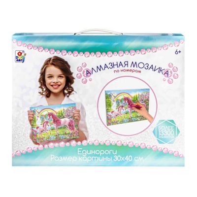Набор для творчества Алмазная мозаика Единороги 1toy Т21890 1