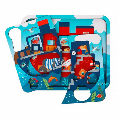 Пазл многослойный для малышей Корабль 23 детали Mapacha 962223 4