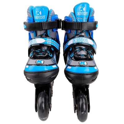 Ролики раздвижные со светом размер S 31-34 Рыжий кот HD-P582-BS голубые 3