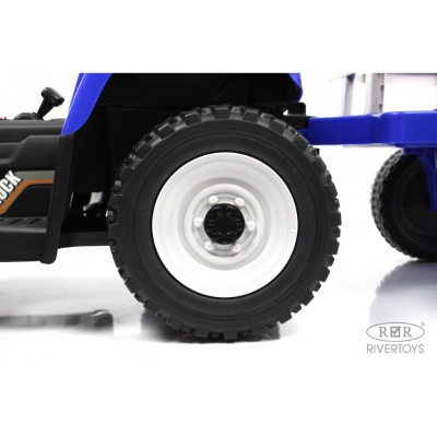 Детский электромобиль Трактор RiverToys H444HH синий