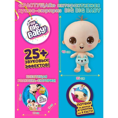 Мягконабивная кукла-сюрприз Big Big Baby HUN0940