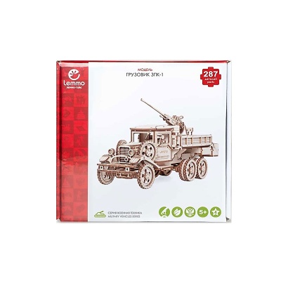 Деревянный 3D конструктор Lemmo 0195 Грузовик ЗПК-1 05