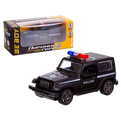Машина Полицейский джип инерционная металлическая масштаб 1:32 BeBoy IT108768 3