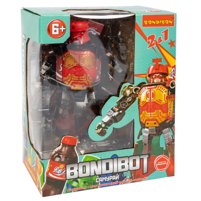 Трансформер 2 в 1 Bondibot бутылка-робот Самурай Bondibon ВВ6541 5