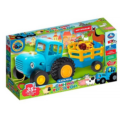 Каталка Синий Трактор с прицепом 35 песен Умка HT1471-R1
