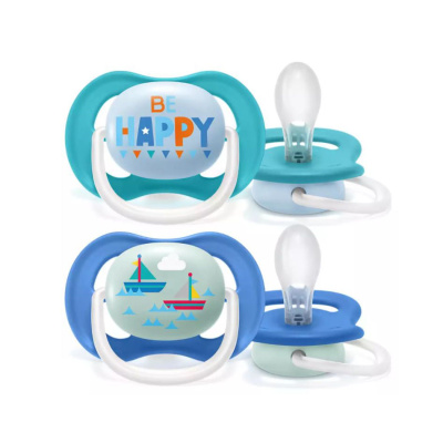 Пустышка ultra air Lime Be happy/Кораблик 6-18 мес Avent SCF080/15