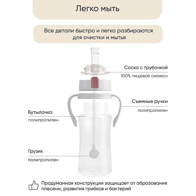 Поильник непроливайка с трубочкой Paomma 18 PDB115 3