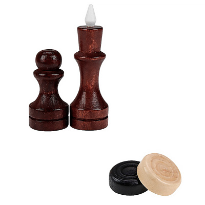 Шахматы Шашки набор малый 2 в 1 Рыжий кот ИН-8052