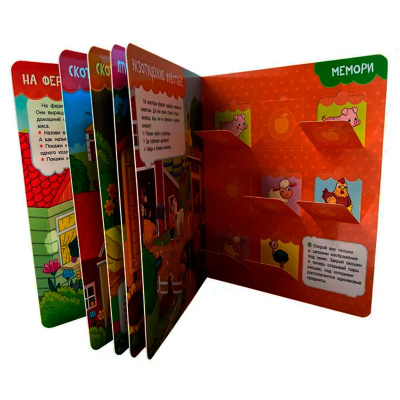 Книжка На ферме Книги с окошками Росмэн 40872 3