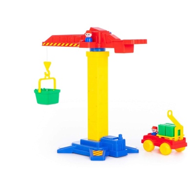 Игровой набор Башенный кран №1 и автомобиль Полесье 58195 03