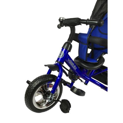 Велосипед трёхколёсный с родительской ручкой Velobibi Сатурн ВЛ-0688 синий фото 8