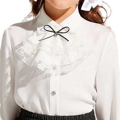 Блузка школьная для девочки Deloras C64212 молочная 2