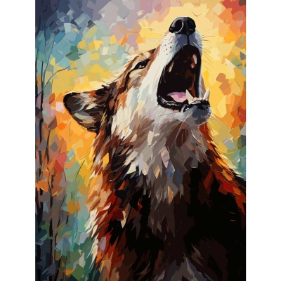 Алмазная мозаика Дикий волк 30х40 см полное заполнение Рыжий кот АЛМ-0047