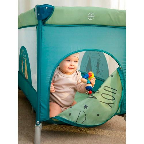 Манеж-кровать Amarobaby Multiform Safari прямоугольный зеленый фото 9