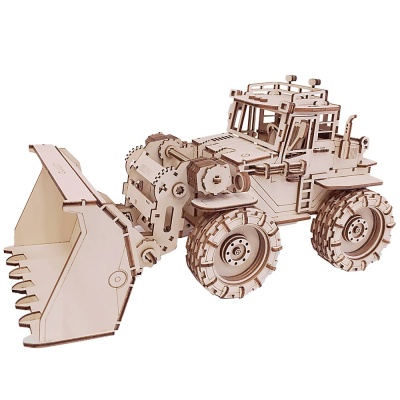Конструктор 3D деревянный Трактор Бульдог 262 детали Lemmo Б-1 1