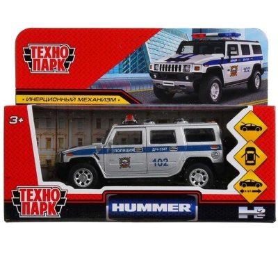 Машинка металлическая Hummer H2 Полиция Технопарк HUM2-12POL-SR 4