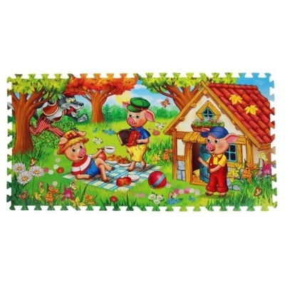 Коврик-пазл Три поросенка 8 сегментов Играем Вместе FS-3PIG 2