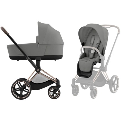 Коляска 2 в 1 Cybex Priam IV Rosegold Mirage Grey 02