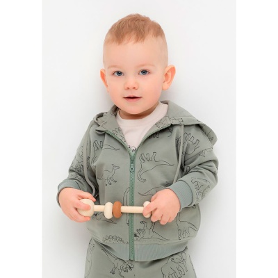 Толстовка для мальчика Crockid 302724 зеленый чай динозавры к552 2