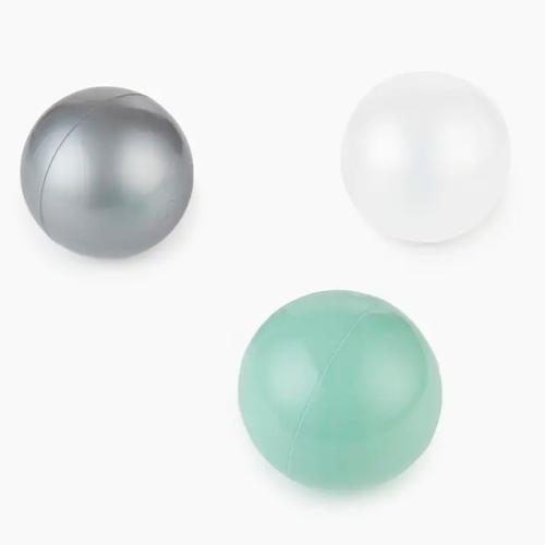 Шарики для сухого бассейна Burbulle диаметром 7 см 150 штук Happy Baby 51006 (silver, olive, pearl) фото 2