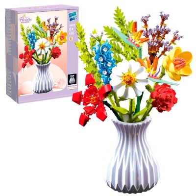 Конструктор Букет цветов в вазе 742 детали Наша игрушка 109-6 5