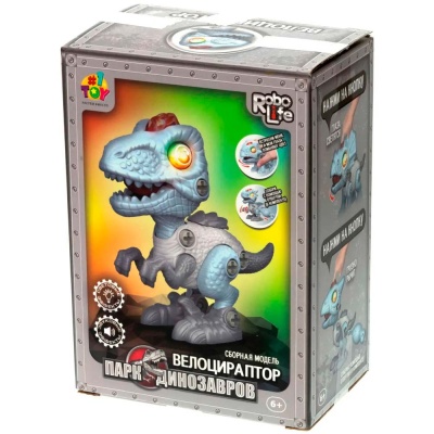 Конструктор Динозавр Велоцираптор RoboLife 13.5 см 29 деталей свет и звук 1TOY Т23903 3