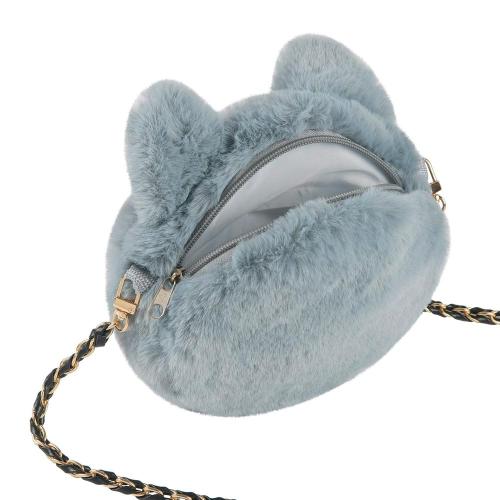 Сумочка для девочки плюшевая Кошечка серая 17 см Abtoys BGP0003 фото 4