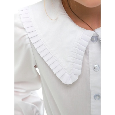 Блузка школьная для девочки Синяя Мода W1503B-G39 белая 4