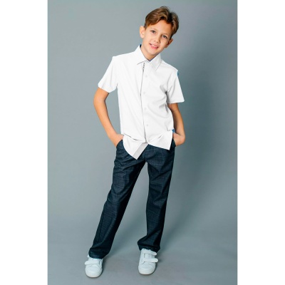 Рубашка школьная для мальчика Deloras С71737S белая 2