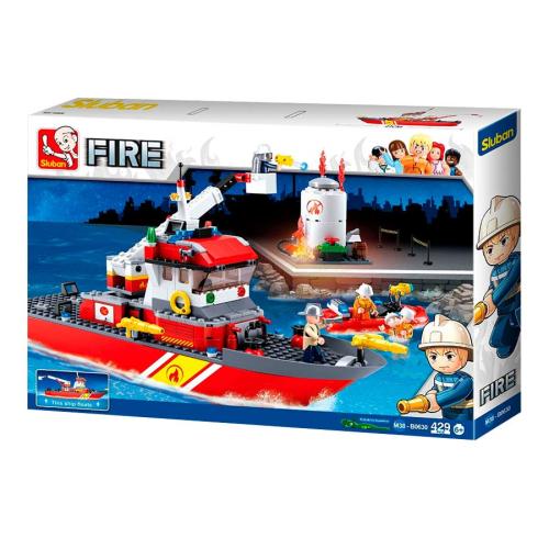Конструктор пластиковый Пожарный катер 429 деталей 5 фигурок Sluban M38-B0630 фото 5