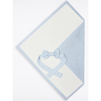 Вязаный комплект с подкладом Плед и бант Luxury Baby РП-0099 2