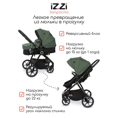 Коляска-трансформер 3 в 1 iZZi Olive 03