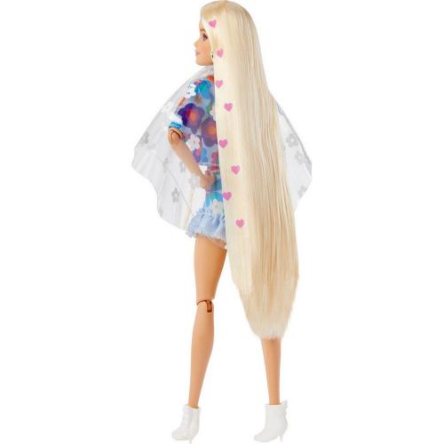 Кукла Barbie Экстра в одежде с цветочным принтом Barbie HDJ45 фото 3