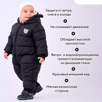 Комбинезон демисезонный Teddler Deep Black Rant 160/5 11