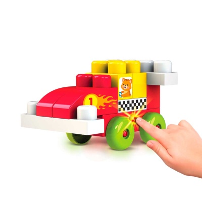 Конструктор для малышей Talky Blocks кнопочка Гоночная машинка Азбукварик 1