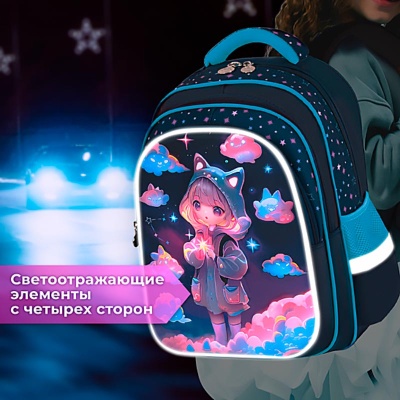 Рюкзак Flossy детский Sky girl 2 отделения 3 кармана Brauberg 273179 4