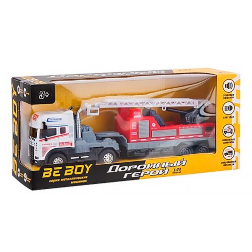 Пожарный автомобиль инерционный металлический масштаб 1:24 BeBoy IT109993 фото 4