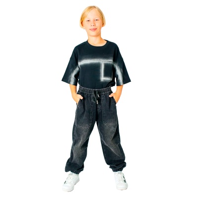 Джинсы для мальчика Deloras DLS 55451 черные 1