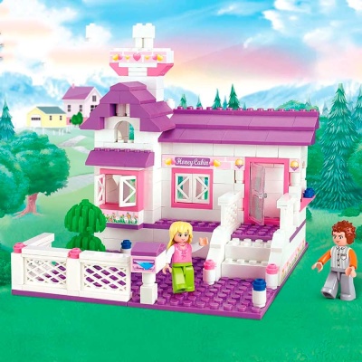 Конструктор блочный Розовая мечта Домик принцесс Sluban M38-B0156