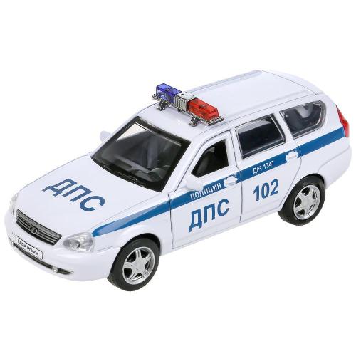 Металлическая машинка Lada Priora Полиция Технопарк PRIORAWAG-12POL-WH