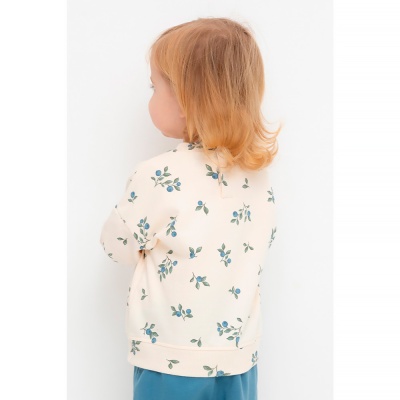 Джемпер свитшот для девочки Crockid КР 302308 айвори голубика к561 4