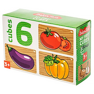 Кубики Овощи 6 штук Baby Toys Десятое королевство 03545