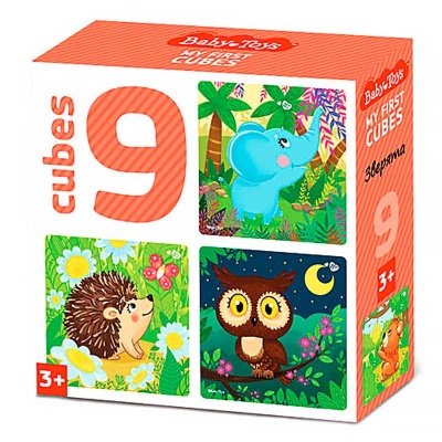 Кубики Зверята 9 штук Baby Toys Десятое королевство 05494